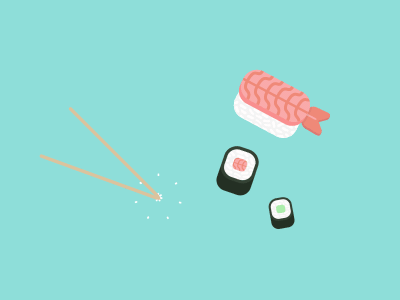 Sushi animation branding design flat graphic design icon illustration sushi vector