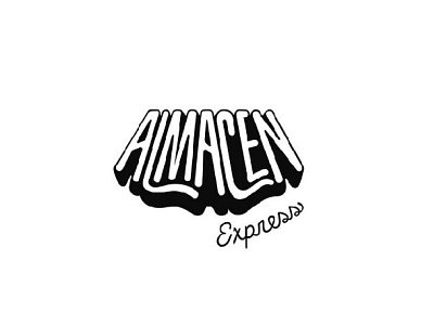 Almacen Express Logo black and white logo script type