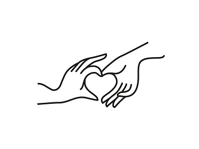 Lovely illustration logo hands love lovely logo