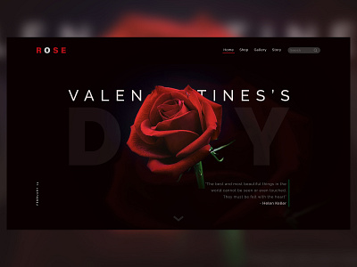 Valentine's Day design grid layout love rose typography ui valentines day