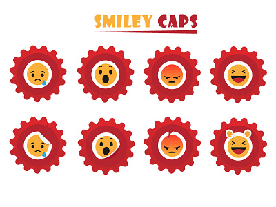 Smiley Caps bottle caps caps creativity design illustration illustrator smiley smiley caps