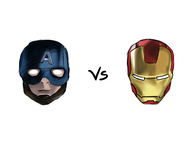 Practice 111: Captain America Vs Iron Man character digital art photoshop