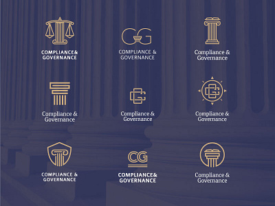 C&G logo design options brand branding compliance corporate formal governance high end law legal logo