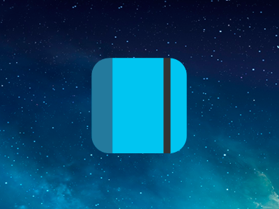 Bits app icon for iOS black blue book diary icon ios journal minimal plain