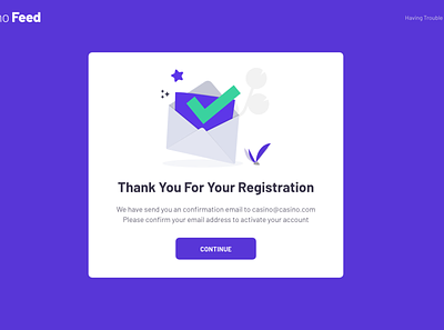 Confirmation page casino confirmation mail registration registration form saas sign up thank you thanks