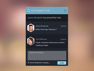 Live Chat Support flat live chat modal window support