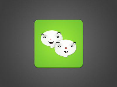 Cute chat chat face flat icon rebound