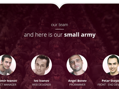 Team Page army landing page portfolio team