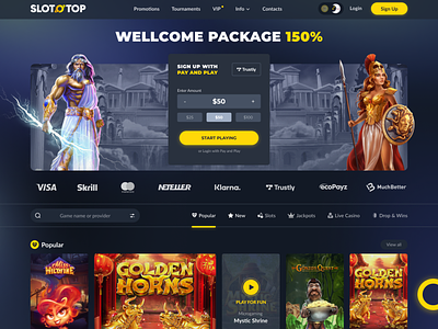 Online Casino Design betting casino gambling homepage igaming illustrations landing page live casino roulette slots web design