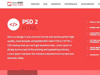 PSD 2 HTML Inner Page