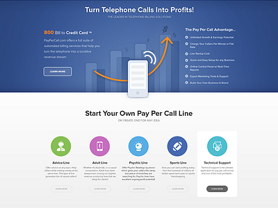 Pay Per Call - Landing Page call center calls features landing page mobile paypercall