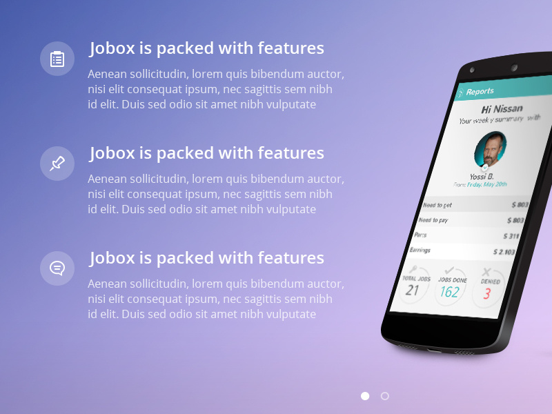 Features Page by E-legance.net on Dribbble