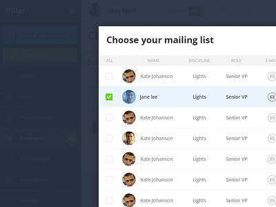 Create Mail List checkbox listing mail list mail listing