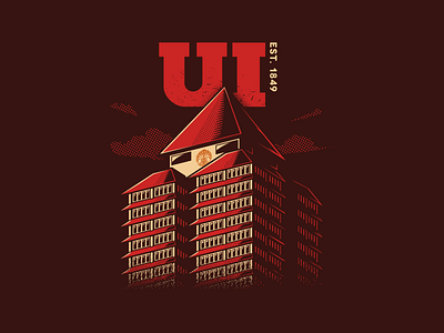 Administrative Center of University of Indonesia design illustraion t shirt universitas indonesia vector vector art
