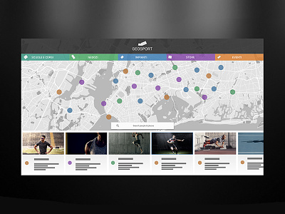 Sport Project color design flat maps minimal palette sport tag ui ux website
