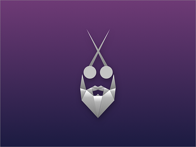 The Fabulous Beard barber beard design flat glasses gradient icon illustration logo minimal music vector violet