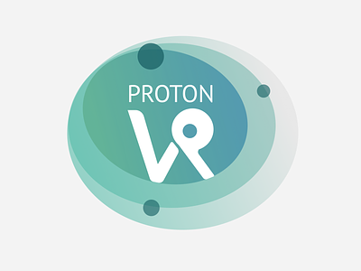 Proton VR branding color concept design flat gradient greens icon illustration logo medical minimal molecule proton typography vector