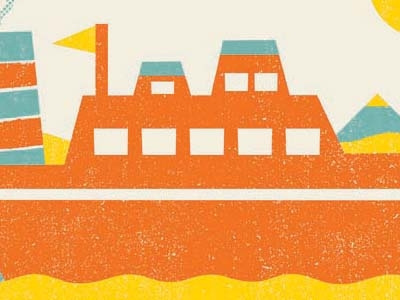 Energy Illustration boat characters color design energy illustration tad carpenter type