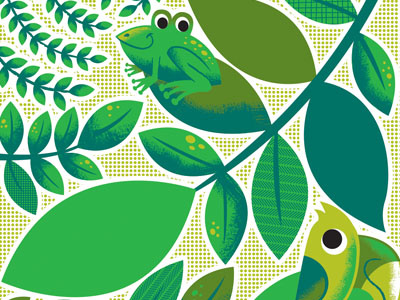 Image + Pattern color frog green halftone illustration jungle leaf pantone pattern vines