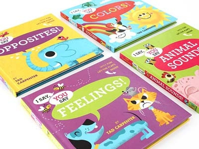 Two new I Say, You Say books books cat childrens books colors dog elephant feelings rooster sun