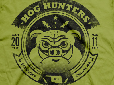 Hog Hunters design icon illustration logo oklahoma t shirt type