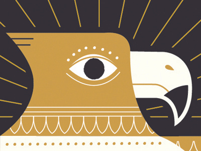 Eagle beak bird design eagle gold illustration poster sun sun rays