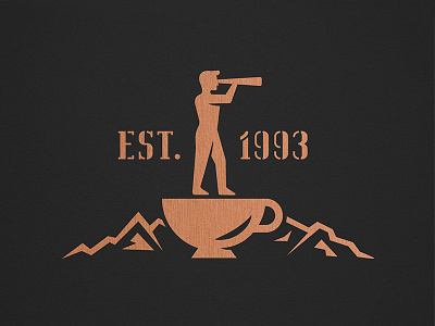 WIP Logo Exploration coffee coffee cup copper exploration explorer icon logo man mountains outdoors periscope travel