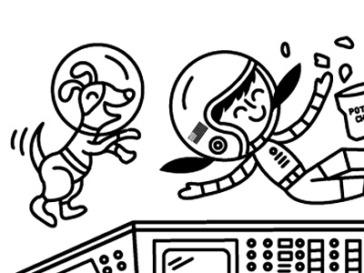 Space! activity book astronaut dog girl line potato chips rocket space