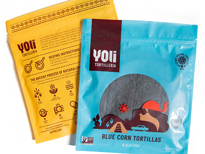 Yoli Tortilleria Packaging cactus car girl iconography icons mexico package design packaging tortilla