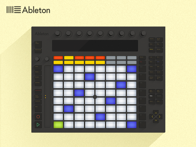 Ableton Push flat ableton push illustration music electronic
