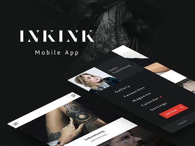 InkInk. Mobile app for tattoo lovers app flat mobile mobile app social tattoo ui ux