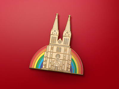 Holy rainbow cathedral equality gay pin rainbow religion