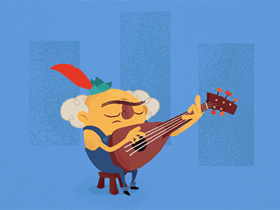 Lute Playin' Luthier 2d animation animation guitar lute music