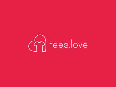 Tees.Love logo design graphic design icon identity logo merchandise symbol tshirt typography vector