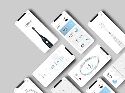 Toothbrush App app dentistry design minimal mobile ui ux
