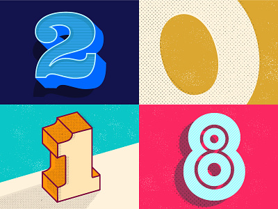 2018 2018 illustration new year numbers typography