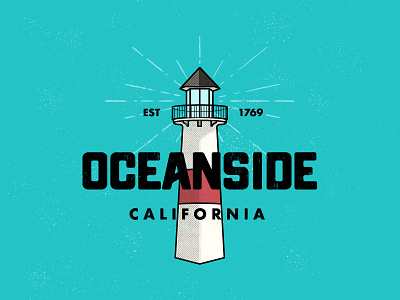 Oceanside badge cities design illustration typography