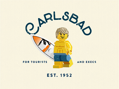 Carlsbad cities coastal illustration lego typography