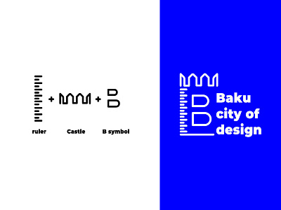 Baku design city logo app application baku branding castle castlelogo idendity letterb logo logo design ruler typo typography