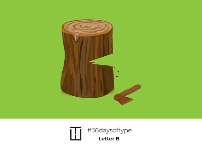 Letter B 36days 36daysoftype 36daysoftype06 adobe illustrator illustration letterb logo logodesign logotye type typeart wood wooden