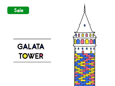 Galata Tower vector. Turkey,Istanbul abstract architecture creative design famous flat flat vector galata kulesi galata tower graphic design illustration indentity industrial istanbul logo mosque qalata tower turkey vector