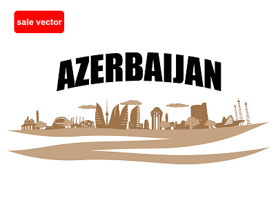 Azerbaijan. Vector illustration abstract asia azerbaijan azerbaijan baku azerbaycan baku business cloud country creative design f1 flame towers haydar aliyev logo maiden tower mosgue mosque oil country vector