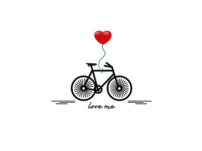 Love me. Bicycle concept design bicycle bicycle logo heart valentine day