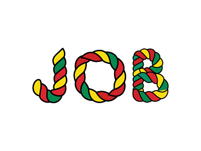 Job lettering rope design abstract color design illustration job lettering marine rope ui vector