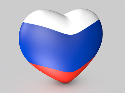 Russia flag style heart