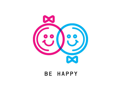 Be Happy Kids icon app blue boy circle girl kids logo pattern pink