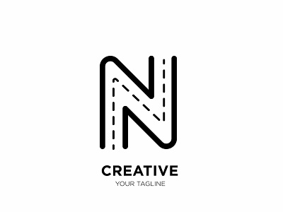 N creative logo agency logo creative creative agency letter line n line logo n logo road road bike tagline tagline logo typograpghy