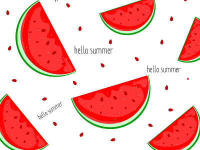 Hello summer fruit slice watermelon