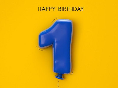 First number balloon font balloon birthday branding first font happy happy birthday illustration kids lemon number summer yellow