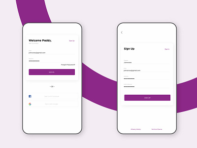 Sign Up/ Sign in screens app branding design designer interface ui uitrends uiux userexperiance userinterfacedesign ux uxigers